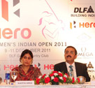 From Left Mr. Aakash Ohri, Director- DLF Golf Resort Ltd., Mrs. Kavita Singh, President- WGAI , Mr Anil Dua, Sr. VP- Marketing & Sales, Hero MotoCorp’, Mrs. Champika Sayal, Secretary General-WGAI and Maj. Gen. Abhi Parmar, Director General- IGU.